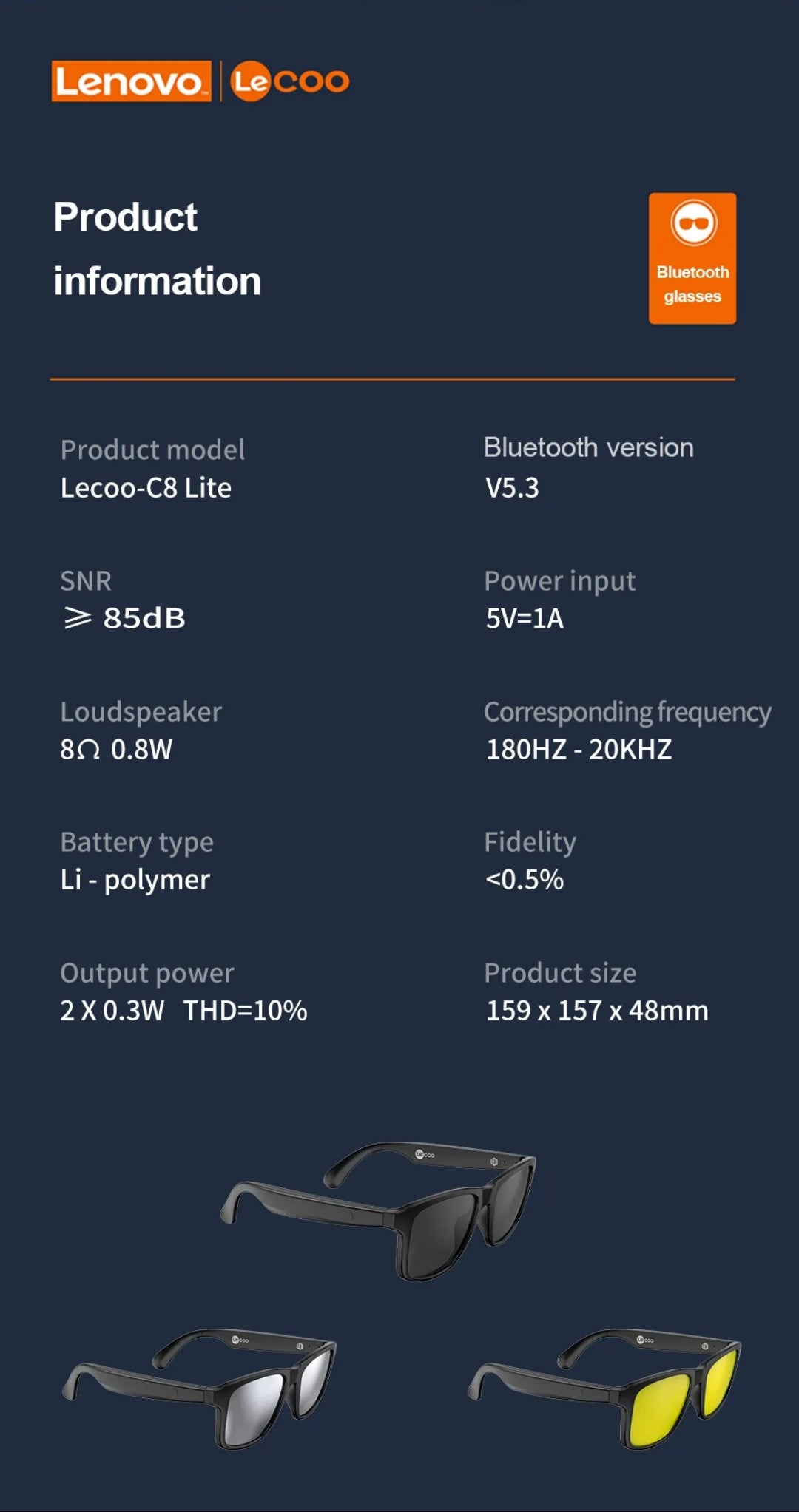 Gafas de sol Lenovo Music Lente gris