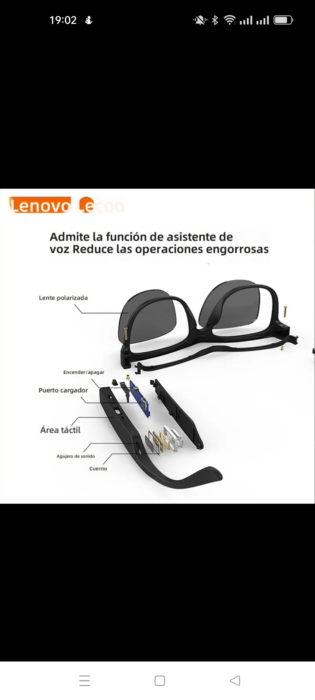 Gafas Lenovo Music Lente Negra